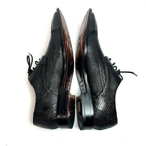 David X Genuine Lizard and Ostrich Men's Dress Shoes Black Size 9.5 - Picture 8 of 14